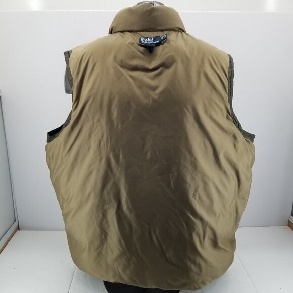 Polo Ralph Lauren Puffer Down Vest Mens 2XB Big Green Jacket Full Zip VINTAGE - Picture 10 of 12